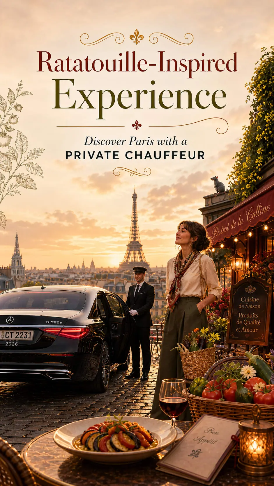 Expérience parisienne inspirée de Ratatouille avec chauffeur privé